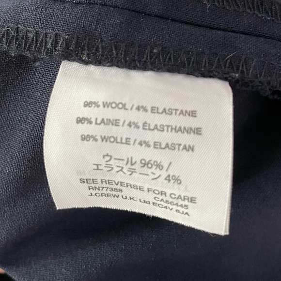 J. Crew Kate Straight Leg Pant in Bi-Stretch in Wool Blend | Navy | Size 16T - Picture 9 of 9